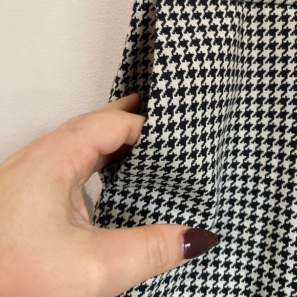 SÉZANE Clara Houndstooth Print High Rise 7/8 Trousers, Black/Ecru, FR40/US8 - Picture 6 of 12